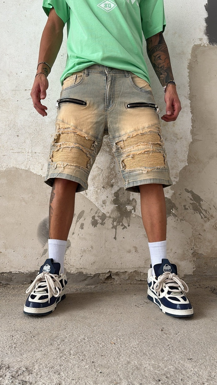 SHORT ZIP BEIGE
