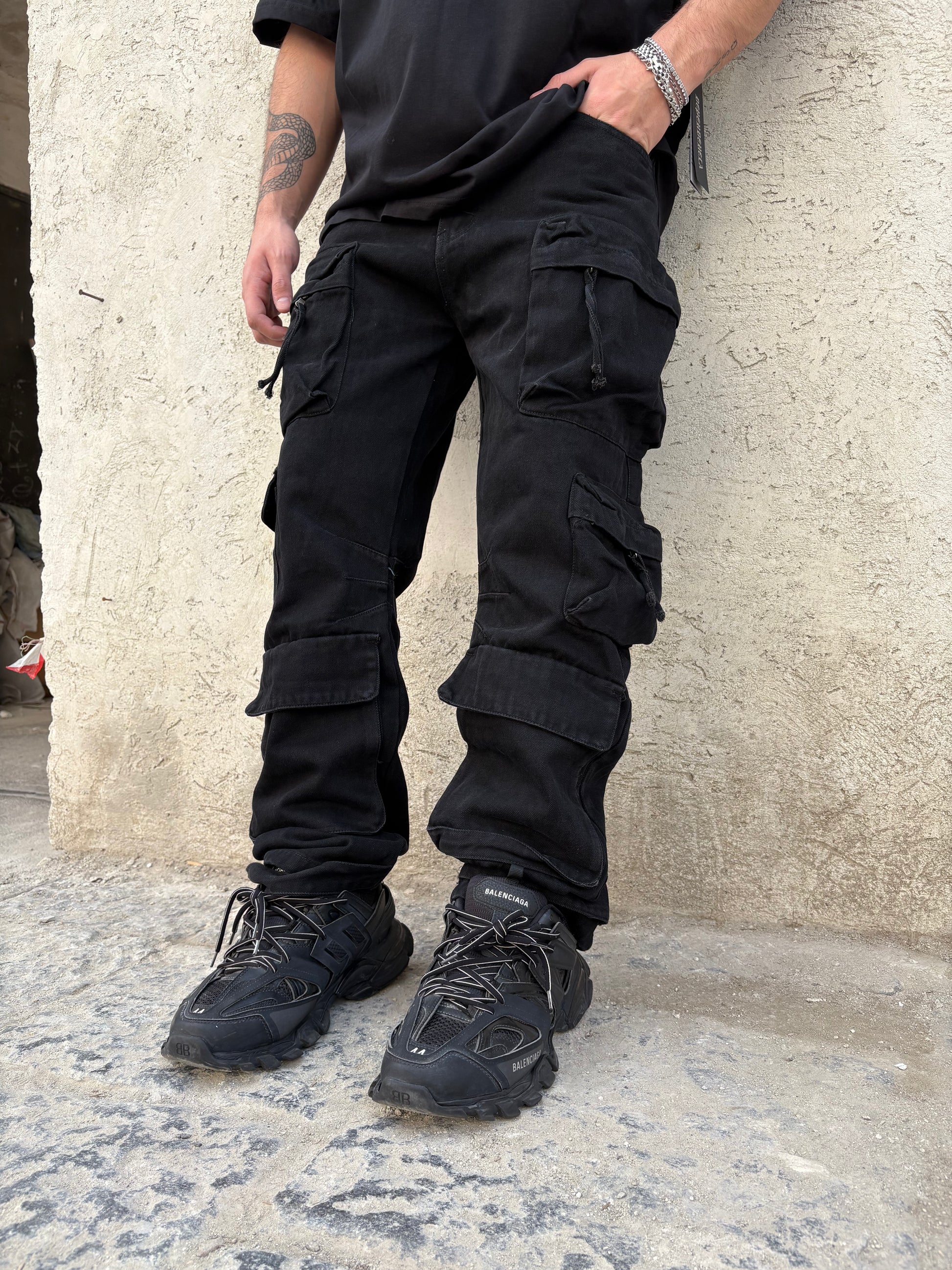 Jeans cargo Black - RowedStore