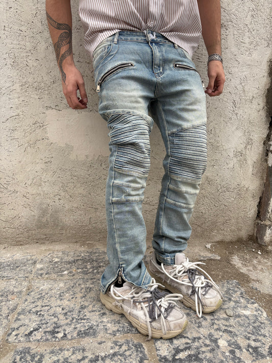 Jeans biker sand - RowedStore