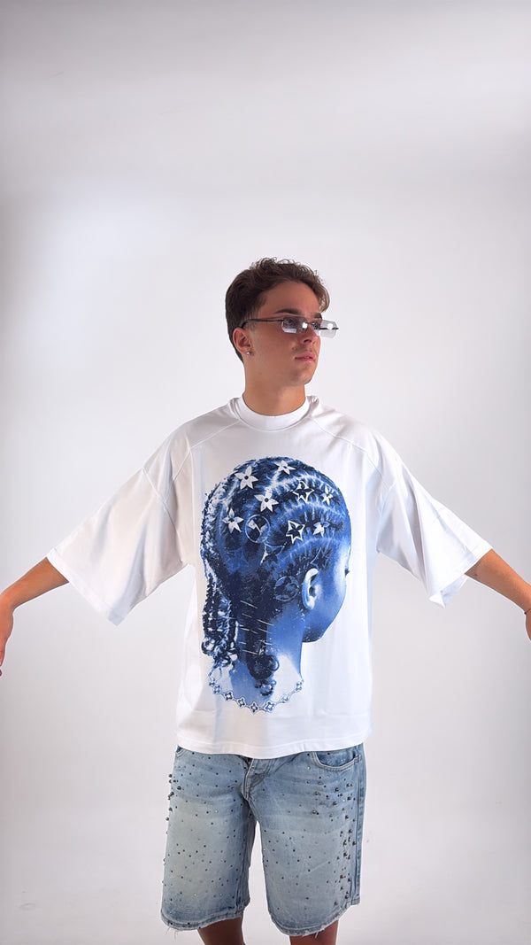 T-SHIRT BLU FACE NTK