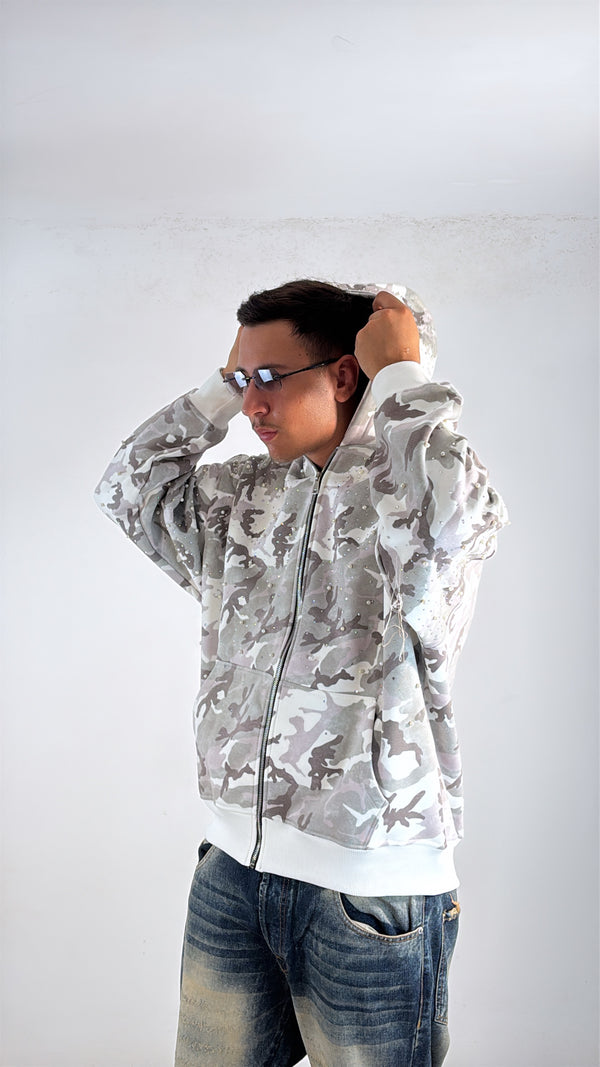 HOODIE ZIP MILITARY