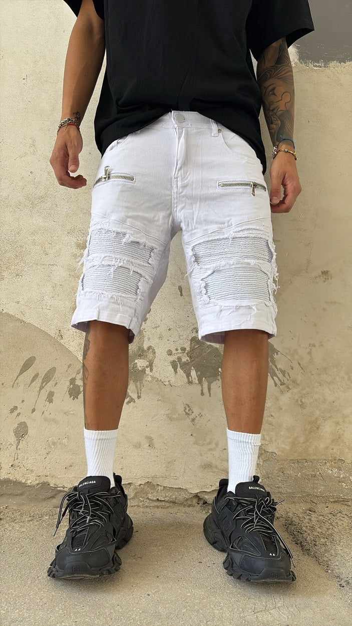 SHORT BIKER WHITE