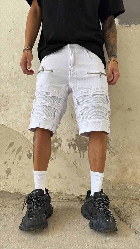 SHORT BIKER WHITE