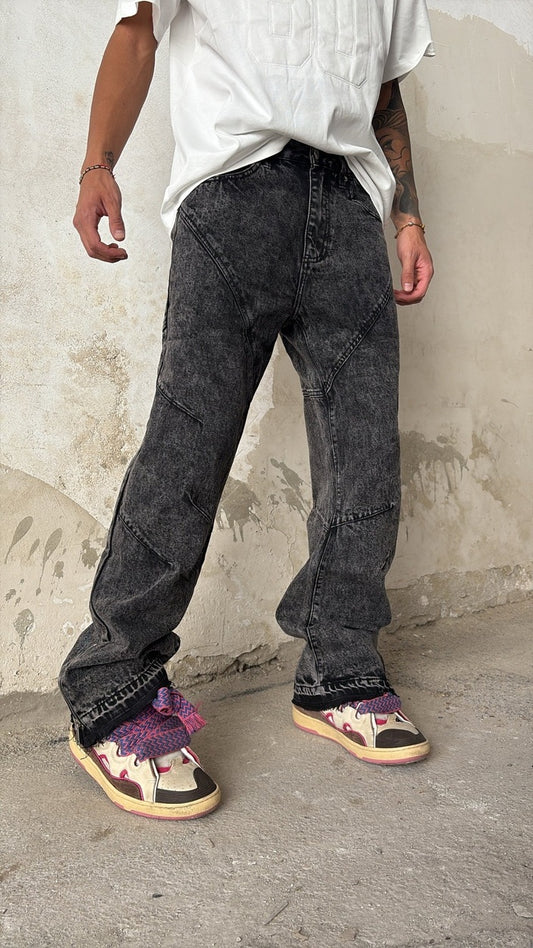 Jeans flare taglio vivo